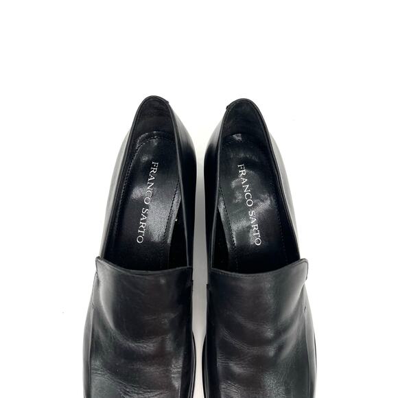 Franco Sarto Bocca women’s slip-on loafer in black leather flats shoes - Picture 2 of 11